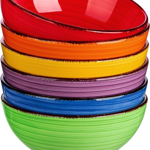CTD-GR-615GK_1 vancasso Bonita Cereal Bowls Set of 6-27 Oz Ceramic Soup Bowls, Microwave & Dishwasher Safe, 6 Inch Colorful Serving Bowls for Kitchen