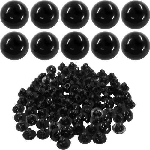 100Pcs 10mm Black Plastic Craft Eyes with Flat Washers