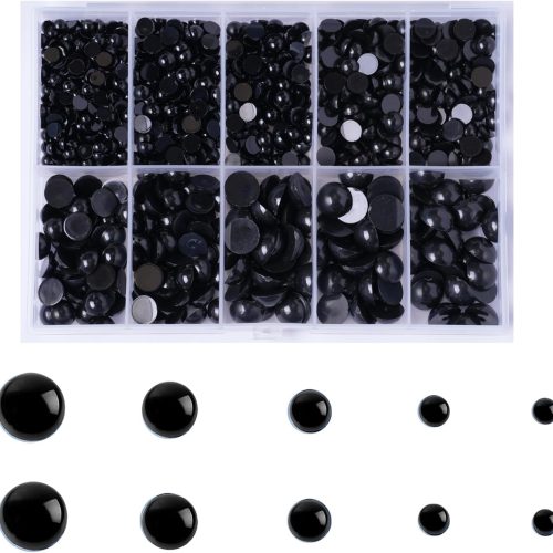 Zhbrchz 850pcs Round Plastic Doll Eyes for Craft 4mm 5mm 6mm 8mm 10mm