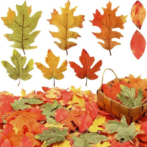 Thiccywoov 245 Pcs Fall Artificial Maple Leaves Bulk Decorations, 8 Colors
