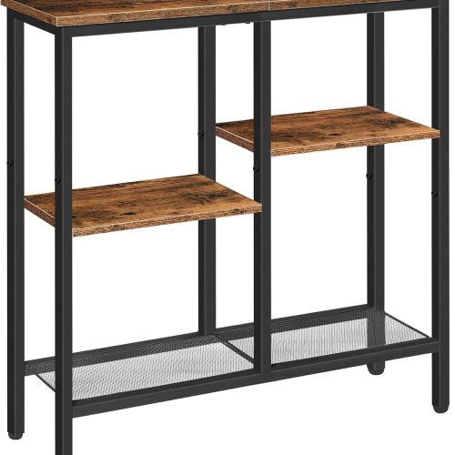 HOOBRO Narrow Console Table, Sofa Table, 4-Tier Industrial Entryway Table
