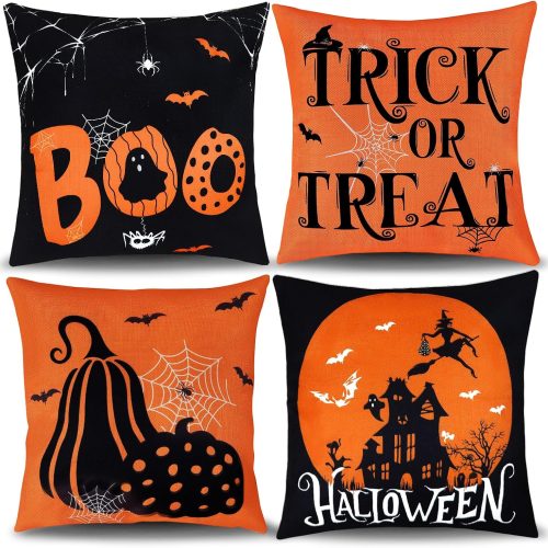 Hongsome Vintage Halloween Decorations-Throw Pillow Covers 18x18in Set of 4