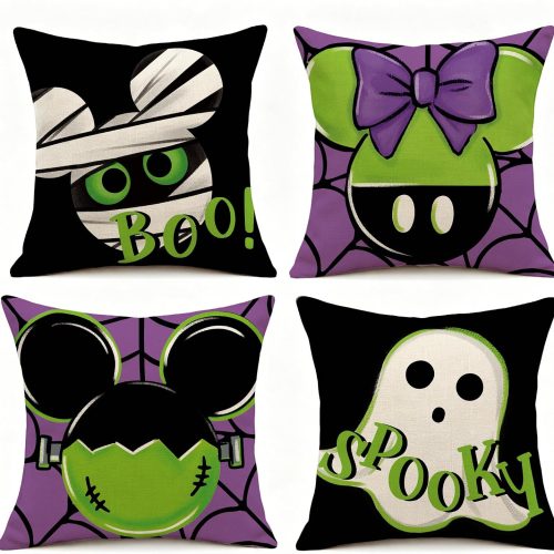 CTMCE01289CT_1 Halloween Decorative Throw Pillow Covers 18 x 18 Set of 4