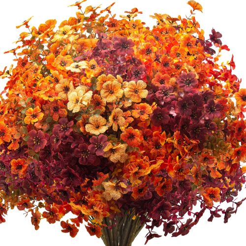 CTMCE01396CT_1 Grunyia 16 Bundles Artificial Fall Flowers Outdoor UV Resistant Faux Daisy, Colorful No Fade Autumn Decor for Front Door Porch Patio Yard Balcony Thanksgiving Christmas (Fall Mix)