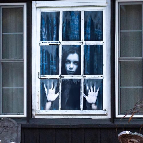 CTMCE01569CT_1 Halloween Window Decorations 31.5x47.2" Window Door Wall Cover Scary Halloween Decorations Indoor Outdoor Party Decor
