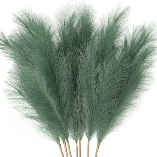 ZIFTY 38" Faux Green Pampas Grass Decor 7 Stems Large Fluffy Boho Decor
