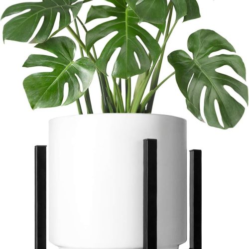 Mkono Plant Stand Indoor, Tall Metal Flower Pot Holder, Fit12” Pot Black