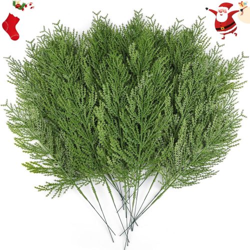 Hananona 40 Pcs Artificial Cedar Picks,Christmas Greenery Pine Stems