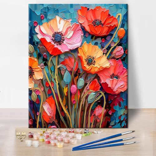 TUMOVO Flowers Floral Paint by Numbers Kit for Adults Easy
