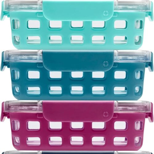 Ello Duraglass 3.4 Cup Glass Meal Prep Containers, 10 Pc, 5 Pack, Orchard
