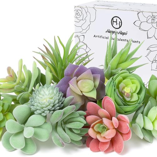 CTS136424GK_1 HappyHapi 12 Pcs Artificial Succulents, Mini Fake Plants Unpotted
