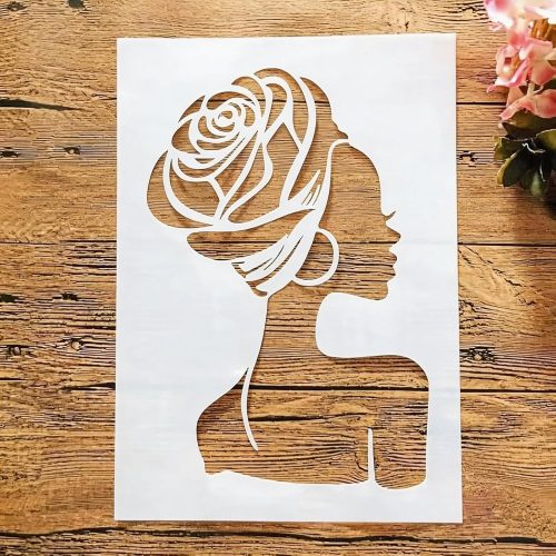 TIAMECH A4 Reusable African Girl Stencil for Painting