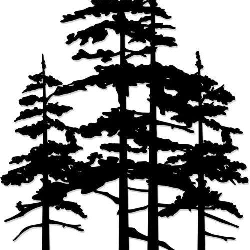 Jidecor Metal Pine Tree Wall Art Decor Nature Home Decor Cedar Tree Metal Sign Wall Decorations for Living Room, Forest Decor, Nature Lover Gift (Black)