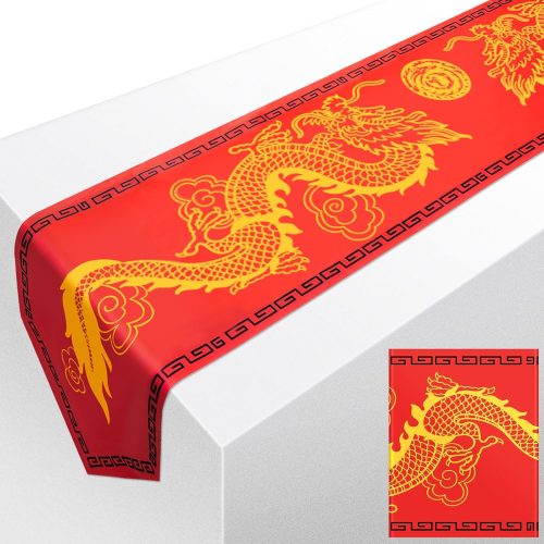 Jecery 4 Pcs Chinese Dragon Printed Table Runner