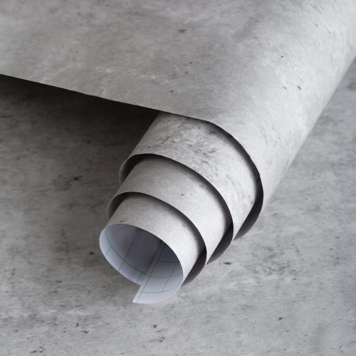 WF12305MAX_1 3yecao 16"×591" 3D Grey Concrete Wallpaper Peel and Stick Large Size Light Grey Concrete Cement Contact Paper Vinyl Stained Matte Textured Self Adhesive Gray Wallpaper for Bedroom Bathroom Basement