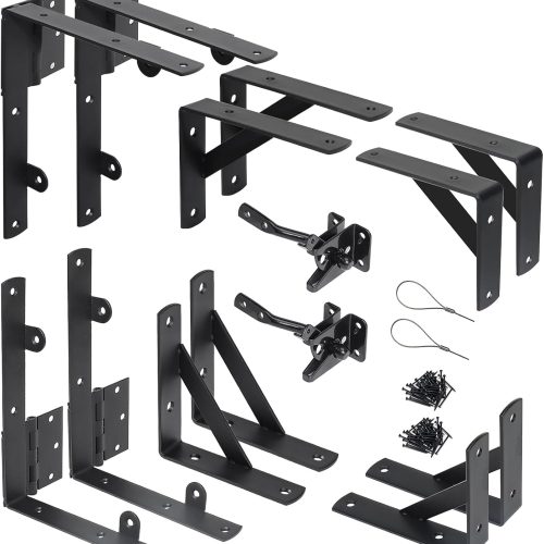 WF2715MAX_1 WEKIS 2 Sets Anti Sag Gate Kit Heavy Duty No Sag Kit Gate Corner Brace Bracket for Wooden Fence Gate with Self-Locking Gate Latch