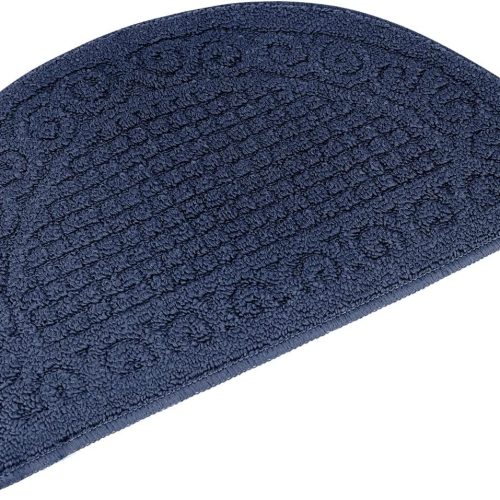 Echaprey Half Round Non-Slip Kitchen Bath Doormat Floor Rug Mat Small Blue