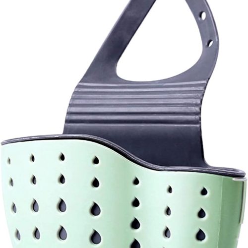 YYaaloa Sink Basket Sink Strainers Basket Corner Sponge Caddy for kitchen sink Kitchen Drain Shelf Sink Storage Holder (style 2- Sage Green and Gray)