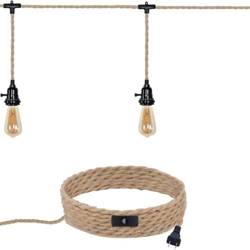 3 Light Plug in Pendant Lights Cord Hanging Lamp Kit