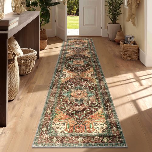 WF9351MAX_1 Yamaziot Washable Runner Rug, 2x8 Non-Slip Boho Vintage Hallway Kitchen Rug