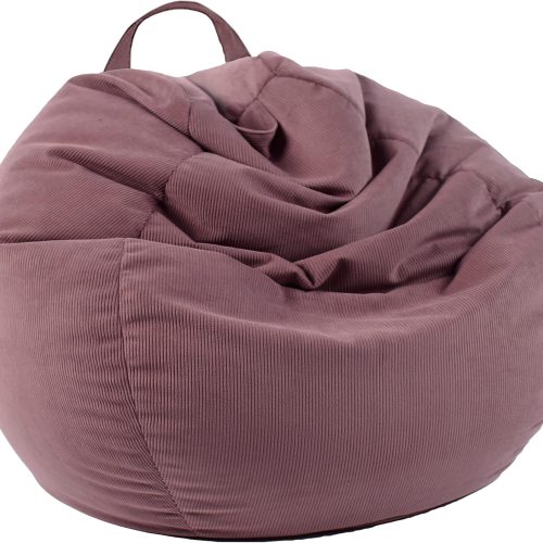 LPMOERA Stuffed Animal Storage Soft Bean Bag Cover No Filler Dusty Pink
