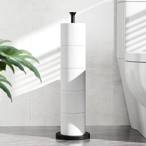 WFOOOO431YRM_1 Toilet Paper Holder Stand(with Reserve Function), Free-Standing Spare Rolls Storage Holder, Stainless Steel, Modern Design