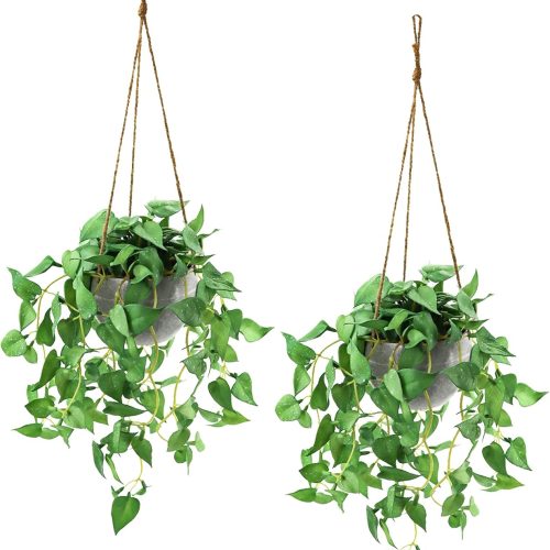 TNNTOPELE 2 Pack Hanging Plant Fake Plants with Pots for Indoor Outdoor