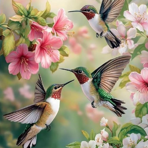 DIY Hummingbird Paint by Numbers Kit for Adults Beginners,Unframed Bird and Flowers Paint by Number Kits on Canvas,Digital Watercolor Art Painting Kits Crafts for Home Wall Decor 16X20 Inch.
