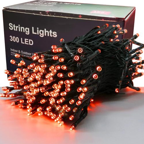 300 LED Halloween Lights, 98.5FT Halloween String Lights with 8 Lighting Modes, Waterproof & Connectable Mini Light, Plug in for Indoor Outdoor Holiday Christmas Party Bedroom Decorations (Orange)
