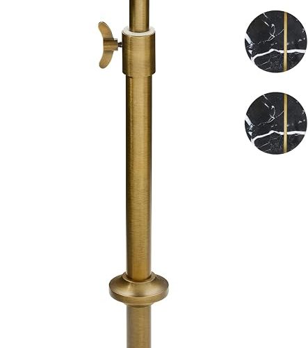 10" Black Marble Drink Table with 2 Coasters, Antique Brass⁠