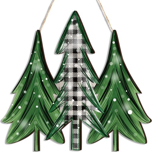 Boao Christmas Tree Door Decor Christmas Wooden Sign Door Hanger