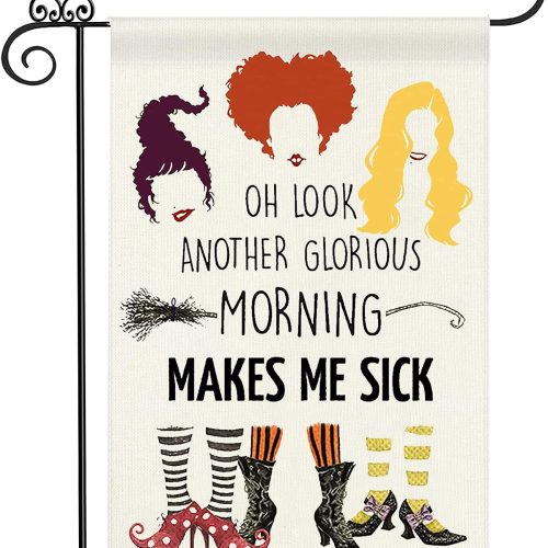 CT0368CT_1 Halloween Hocus Pocus Garden Flag Double Sided Witch Sisters Flag 12.5 x 18