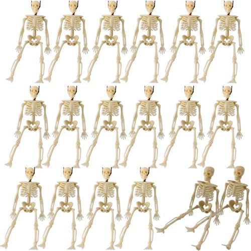 CT0408-PB-38GT_1 GXXMEI 20PCS 6 Inch Mini Skeleton Figurines, Small Skeletons Halloween Decorations for Craft Haunted House Accessories Party Favors (20)
