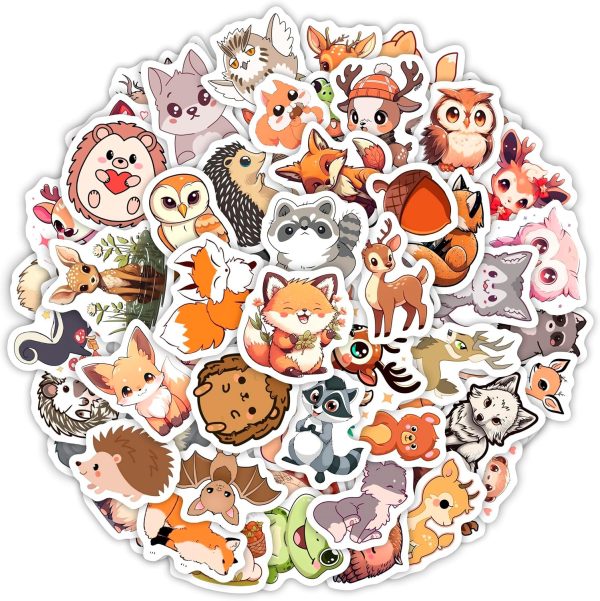 100Pcs Woodland Animal Stickers, Forest Animal Stickers for Water Bottle & Laptop - Woodland Party Supplies & Decorations, Gifts for Women & Men