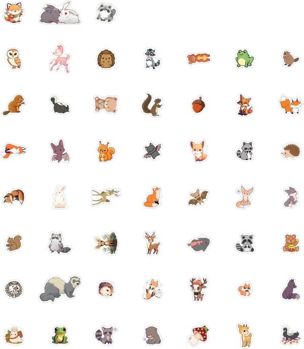 100Pcs Woodland Animal Stickers, Forest Animal Stickers for Water Bottle & Laptop - Woodland Party Supplies & Decorations, Gifts for Women & Men
