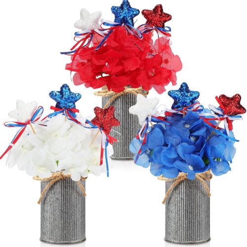 3 Set Patriotic Centerpiece for Tables Decor Labor Day, Iron Color