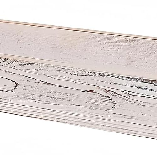 Rustic Wooden Serving Trays Rectangular with Handle,Ottoman Tray for Living Room 16 Inch Long for Serving Wine(whitewashed)