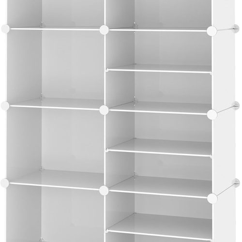 AWTATOS Closet Organizer 8 Cube Storage Shelves, White