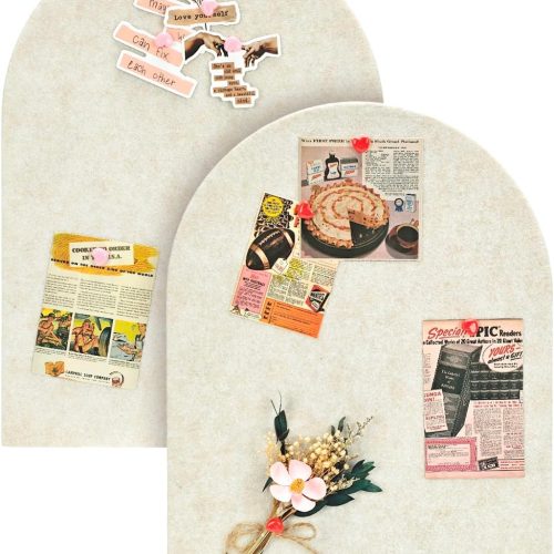 Arched Felt Bulletin Board,Self-Adhesive Pin Board,10.6" x14.6",2pack,Camel