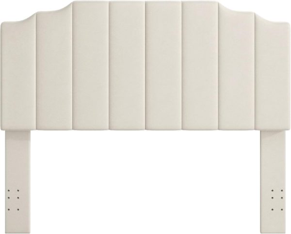 Queen Size Headboard Only, Velvet Wall Mount Headboard, Cream