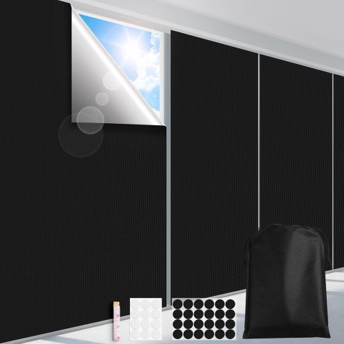FADOTY 100% Blackout Curtains, 57"x 79" Portable Black Out Window Cover