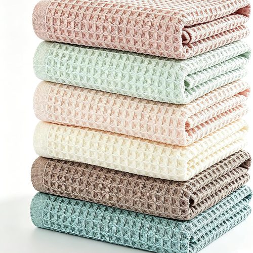 vfaejll Kitchen Towels Set 6 Pack, 100% Cotton Waffle Weave Dish Cloths & Dish Towels, 13x13 Inch Hand Towels for Kitchen, Absorbent Quick-Drying Dish Rags for Washing Dishes, 6 Colors
