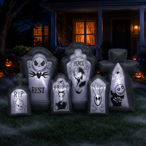 CT0440664JS_1 6.9FT Halloween Inflatable Tombstone Set Decorations, Halloween Decorations Outdoor Graveyard Blow Up Yard Decor with Built-in LED Lights, Inflatable Cemetery Markers for Indoor Outdoor Lawn Garden