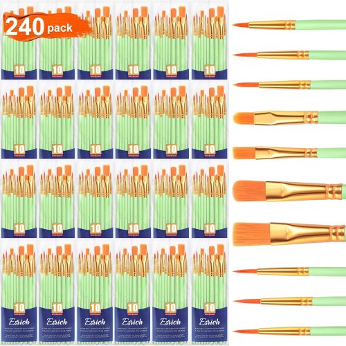 ESRICH 240PCS Paint Brushes, Paint Brush for Acrylic Painting