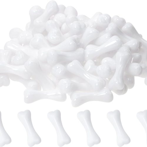 CT0620-CRT-68GT_1 PENTA ANGEL Mini Skeleton Bones Small White Plastic Fake Dog Bones Miniatures for Crafts Halloween Party Decoration (100)