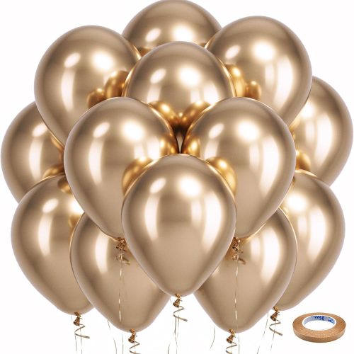 Metallic Champagne Gold Latex Party Balloons 100 Pack 12 inch