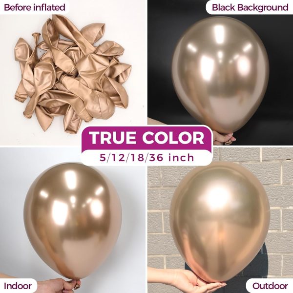 Metallic Champagne Gold Latex Party Balloons 100 Pack 12 inch