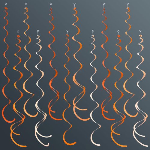 36Pcs Orange Hanging Swirl Decorations Ombre Orange Felt Swirl Streamer Spiral Ceiling Garland for Fall Autumn Harvest Thanksgiving Birthday Wedding Shower Bachelorette Party Supplies