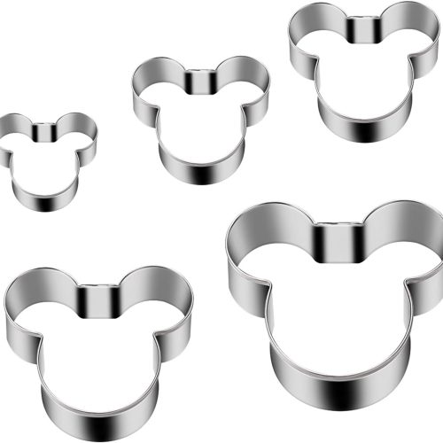 CT07013BTS285GT_1 Mouse Cookie Cutter Sandwich Cutters for Kids DIY Lunchbox Bento Box Fruit Cutters Vegetable Cutters for Children Boys Girls, Pack of 5