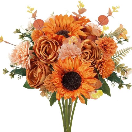 Fall Flowers Artificial Cemetery Flowers for Grave Silk thansksgiving